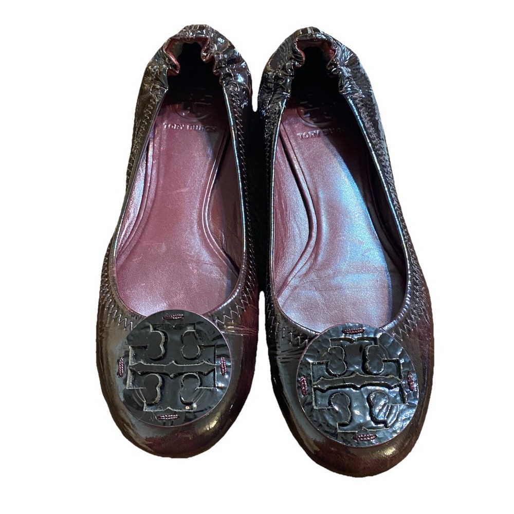 Tory Burch Womens Ballet Flats Dark Purple Color Size 7,5 /8 M In Mint Cond